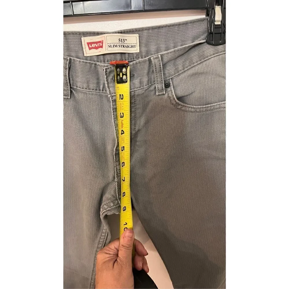 Levi's 513 Jeans Youth Mid Rise Slim Straight Denim Gray Light Wash Size 12R (28